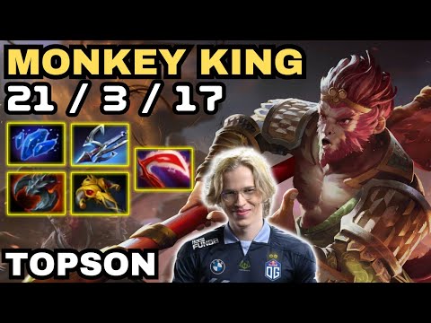 🔥 TOPSON Monkey King Grandmaster Tier 🔥 21 Kills Comeback Game - Dota 2