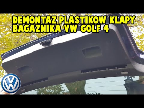 Removal of boot upholstery/plastics of the VW Golf 4 trunk lid