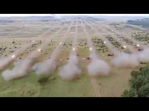 indian pinaka rocket launching army multi barrel rocket launcher fire.pinaka missile