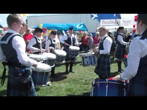 Johnstone PIpe Band Drum Corps at Bridge of Allan 2013   2