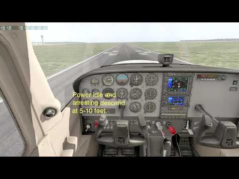 Landing Flare - Power Assist, Cockpit View