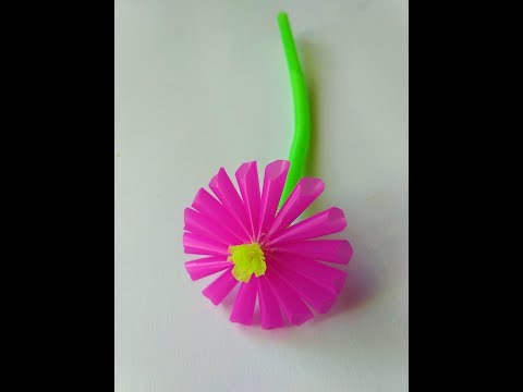 How To Make Flower From Drinking Straw - Craft tutorial
