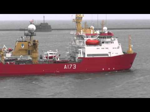 British Royal Navy's Antarctic Ice Patrol Ship HMS Protector A173 Plymouth, England 12th August 2015