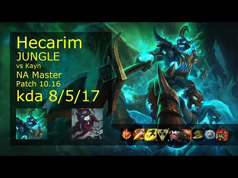 Hecarim vs Kayn Jungle - NA Master 8/5/17 Patch 10.16 Gameplay