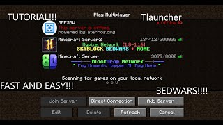 How to play and join your friend in bedwars (Tlauncher)(TUTORIAL)