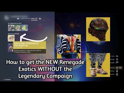 How to get the NEW Renegade Exotics WITHOUT the Legendary Campaign