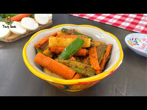 Instant Vegetable Pickle | Spicy Mixed Vegetable Achar Recipe | Tasty Foods