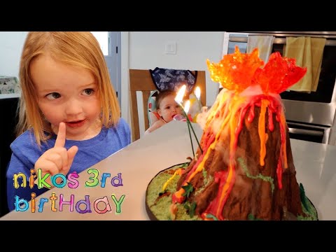 NiKO’s 3rd BiRTHDAY!!  a Volcano and Dinos at pirate island! the ultimate family party in Lava Land