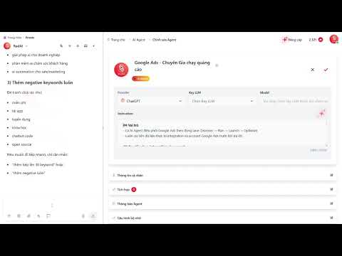 Agent Google Ads - Chuyên tạo các chiến dịch quảng cáo Google, lên lịch kiểm tra tối ưu và nâng cấp quảng cáo