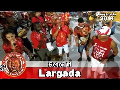 Estácio de Sá 2019 - Ensaio de bateria no setor 11 (Largada) - Apoteose ao vivo