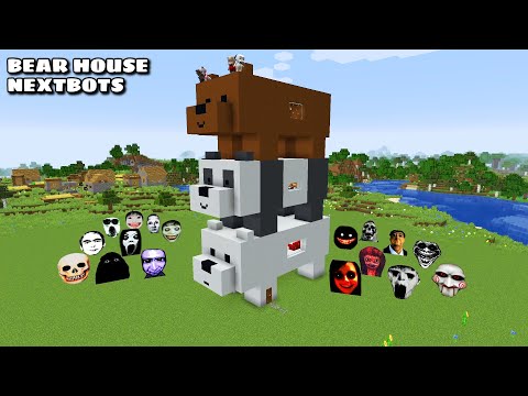 SURVIVAL WE BARE BEARS HOUSE WITH 100 NEXTBOTS in Minecraft - Gameplay - Coffin Meme