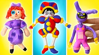 Personajes de El asombroso circo digital con cinta y arcilla — ¡Conoce a Pomni, Jax y Ragatha!