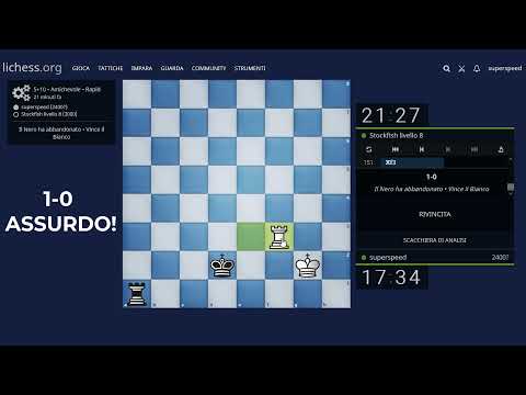 BUG rarissimo! Stockfish Liv MASSIMO abbandona in posizione pari! #Shorts
