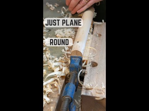 NO LATHE NO PROBLEM. HAND PLANING ROUND STOCK || WOODWORKING TIPS, TRICKS, Technique #shorts #byhand