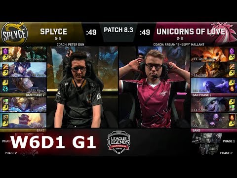 Splyce vs Unicorns of Love | Week 6 Day 1 of S8 EU LCS Spring 2018 | SPY vs UOL W6D1 G1