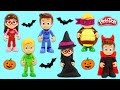 PJ Masks Get Cute DIY Play Doh Halloween Costumes & Go Trick or Treating!