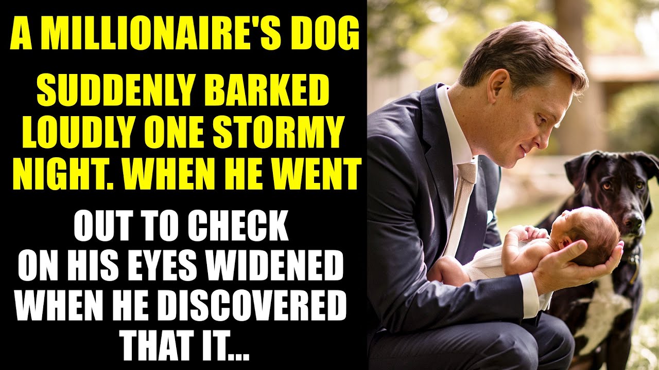 A MILLIONAIRE'S Pet Dog Suddenly BARKED Loudly One Stormy Night. When He Went Out To Check, Shocked.