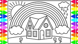 How to Draw a RAINBOW for Kids 🌈💜💚💖Rainbow Drawing for Kids | Rainbow Coloring Pages for Kids