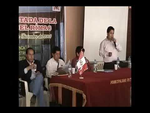 Vladimir Sedano en Foro Gestion Concertada Cuenca Rimac Huarochiri Lima Peru