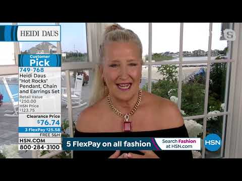 Heidi Daus "Hot Rocks" Pendant, Chain Necklace and Earri...