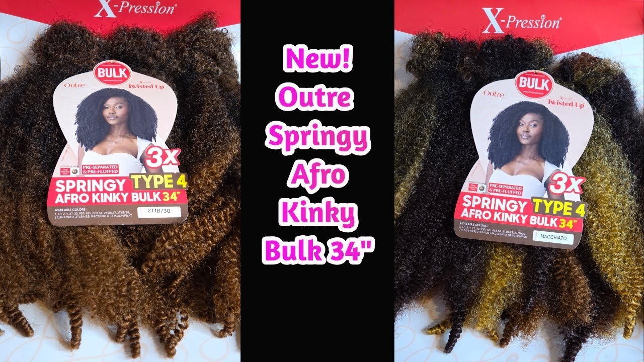 New! Outre Springy Afro Kinky Bulk 3X 34