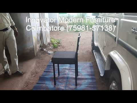 Innovator black cushion dining chair, for cafe