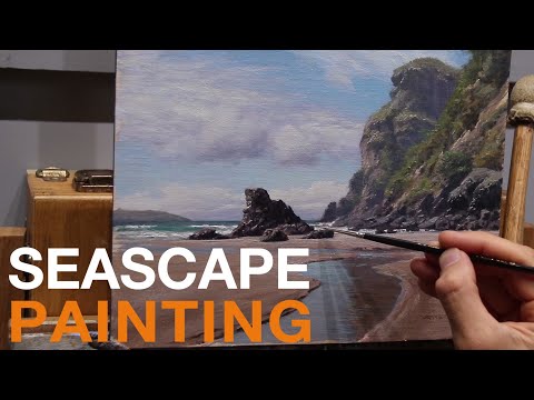 Painting a SEASCAPE! How to create DEPTH in an oil painting!
