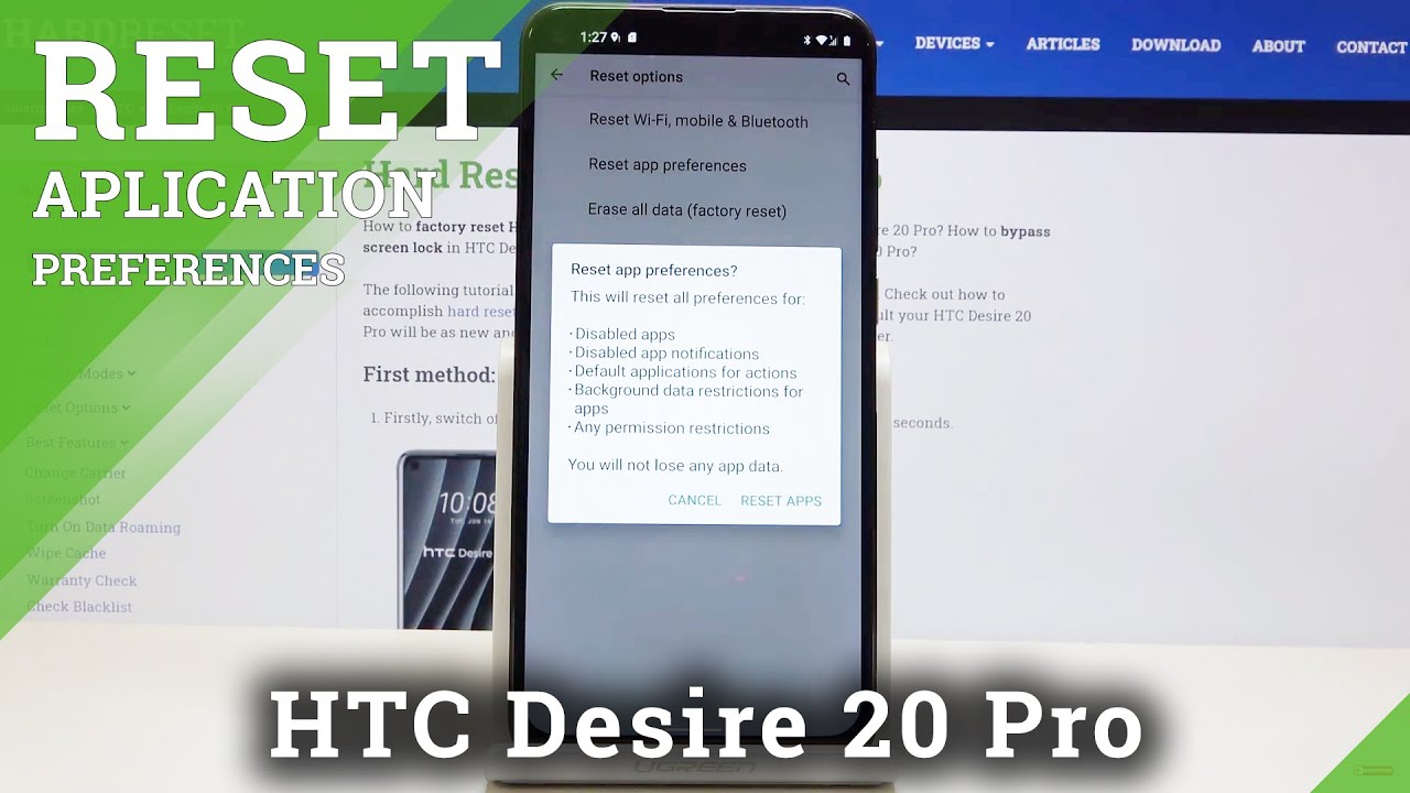How to Reset App Preferences in HTC Desire 20 Pro - Delete All App Customizations
