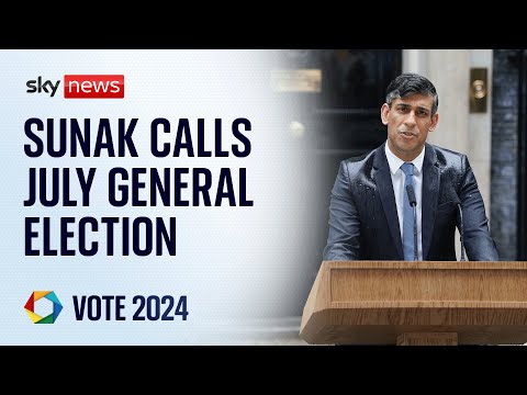 Prime Minister Rishi Sunak announces General Election on 4 July - Sky News coverage