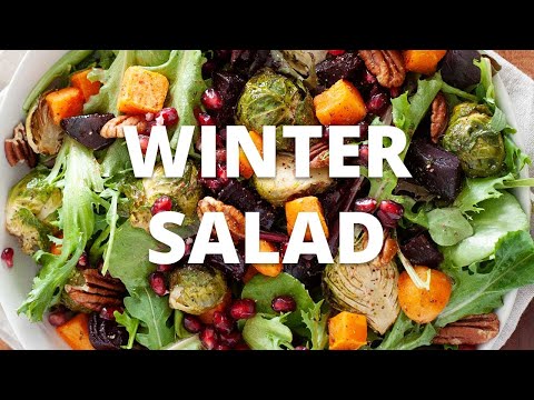 Winter Salad with Roasted Vegetables and Maple Dijon Dressing