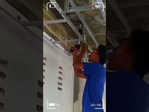 how to use a ramset on a ceiling frame #shorts #tiktok