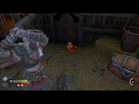 GOD OF WAR KRATOS KILLS A CHICKEN IN GOD OF WAR RAGNAROK!!