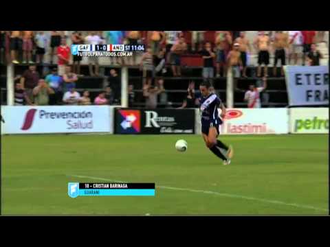Gol de Barinaga. Guaraní 1 - Los Andes 0. Fecha 4. Primera B Nacional 2015. FPT.