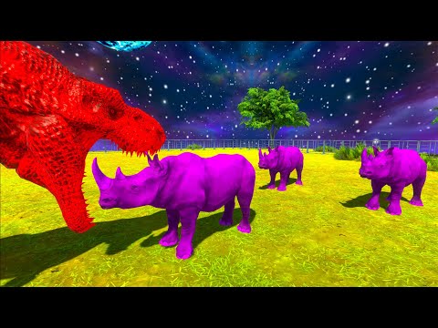 HOW MANY PURPLE RHINO TO TAKE DOWN COLORED CARNIVORE DINOSAURS