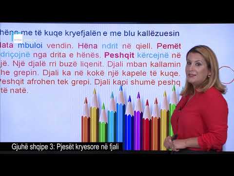 Gjuhë shqipe 3 - Pjesët kryesore në fjali