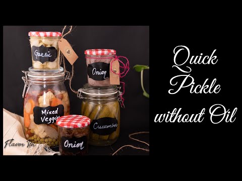 How to make Pickle | Quick Pickle without oil | Pickled vegetables | Healthy Achar recipe
