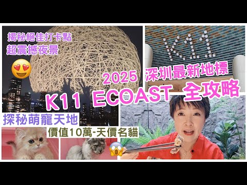 《2025最新深圳 K11  ECOAST全攻略😍》地鐵直達超方便太子灣🚇｜26.9元蟹黃肉鬆多士🦀｜雲頂絕美夜景🌃海上明珠｜💰價值10萬名貓🐱探秘萌寵天地｜🐎空中騎馬🚴‍♂️海濱單車｜必去打卡聖地✨