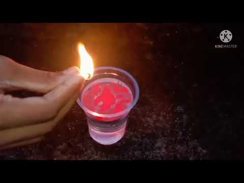 Nail polish originated fire on water surface😯