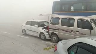 Delhi Agra expressway accident due to smog