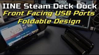 Steam Deck: IINE Folding Docking Station with Front USB Ports (Works on Asus Ally Too)