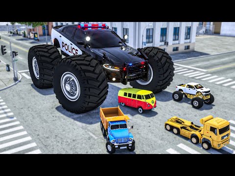 Un Concurso De Coches 🚒🚔🚑Ruedas grandes para coches | quien gano esta carrera.