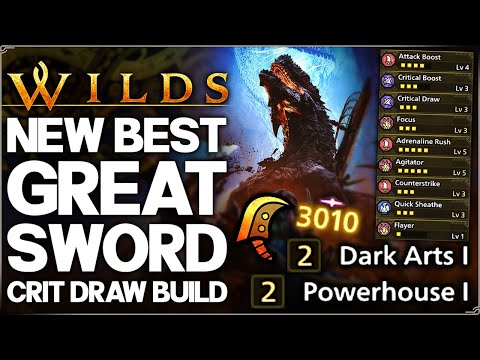 Monster Hunter Wilds - New Best OP Great Sword Build - Highest Damage Crit Draw - TU4 AT Set Guide!