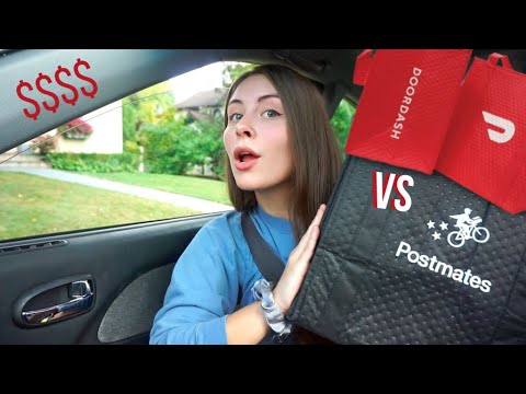 DOORDASH VS POSTMATES: how much I make, who pays more + ride along with me!