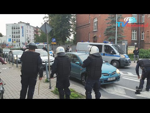Interwencja policji na ulicach po meczu Sparta Brodnica - Zawisza Bydgoszcz