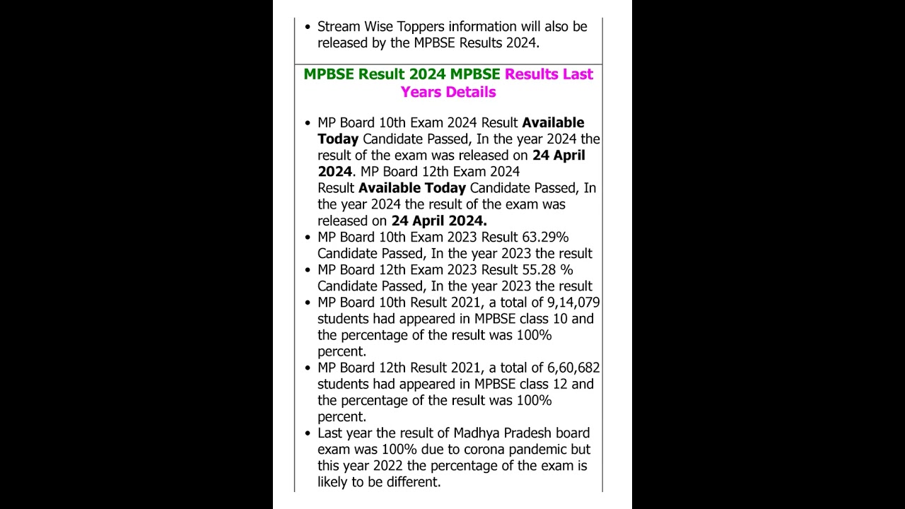 MPBSE MP Board Board Class 10th and 12th Result 2024 Direct Link #asaticomputer #education