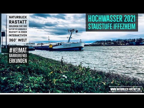 Naturblick Rastatt - Hochwasser Staustufe Iffezheim (2021)