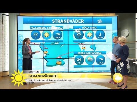 Så blir vädret på landets badplatser - Nyhetsmorgon (TV4)