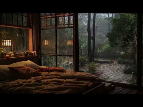 Najlepší Zvuk Dažďa pre Spánok😴 Dážď na pohodlnú spálňu v lese🍂