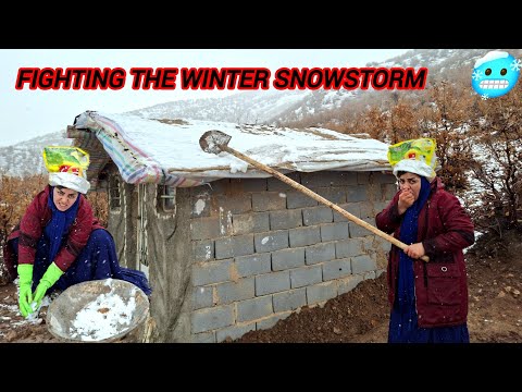 Will the homeless mother's hut survive the heavy winter snow?!