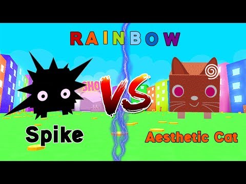 Rainbow Aesthetic Cat VS Rainbow Spike! Tier 18 Pet War!! Who Won? - Pet Simulator